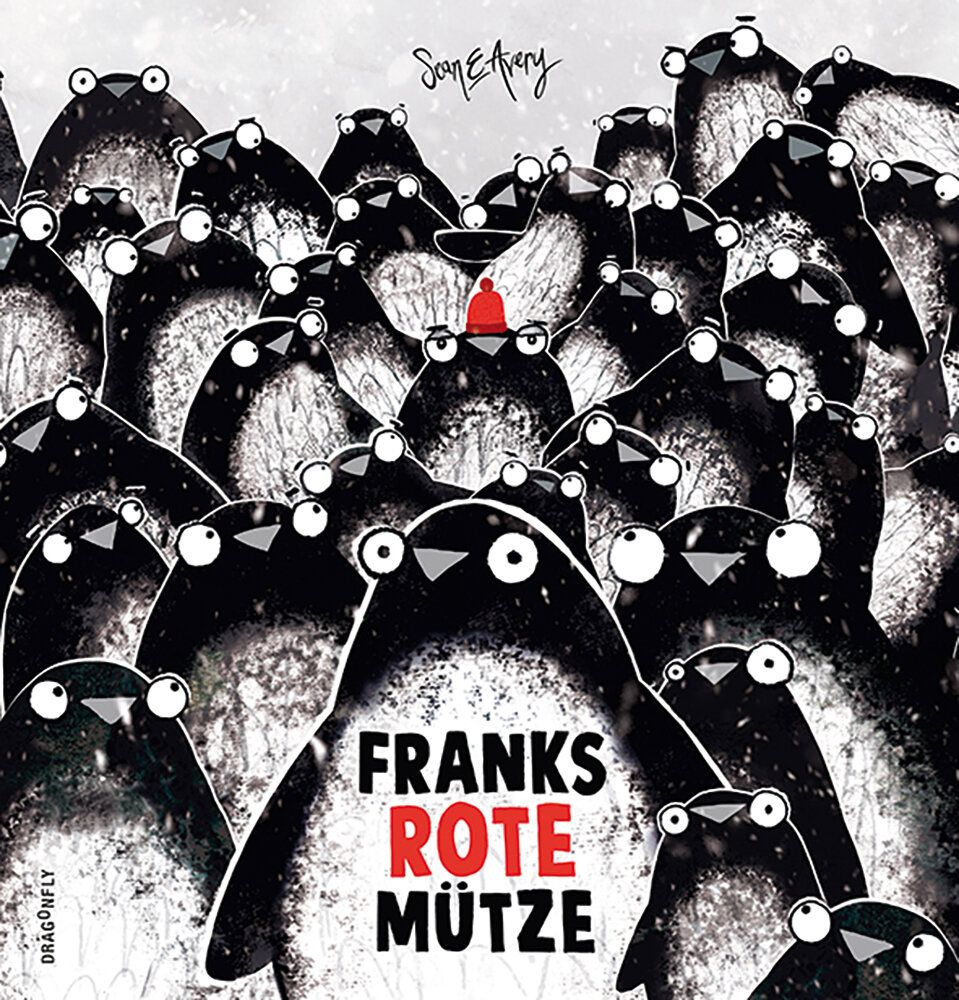 Buchcover, viele illustrierte Pinguine