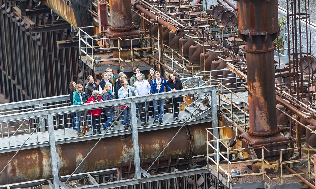 Eine Buschergruppe in der Kokerei der Zeche Zollverein
