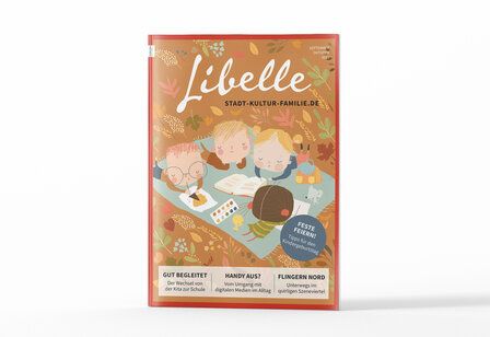 Das Cover der September/oktober Ausgabe des Familienmagazins Libelle aus Düsseldorf
