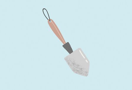 Vector-Illustration einer Schaufel, Hintergrund hellblau