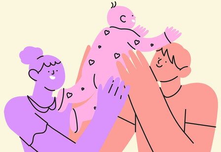 Vector-Illustration von Vater Mutter und Baby