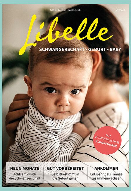Titelbild der Sonderausgabe der Libelle Schwangerschaft, Geburt, Baby