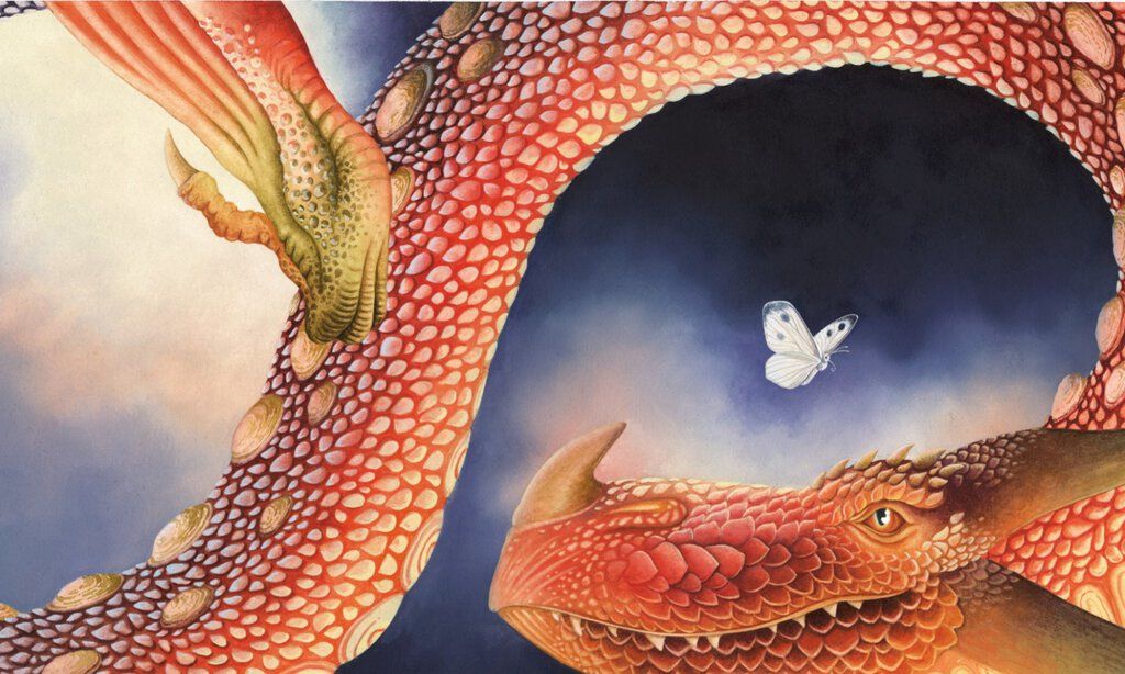  Illustration von Laura und Florian Fuchs aus Michael Ende, Der Lindwurm und der Schmetterling