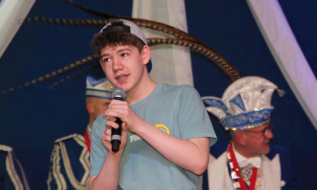 Valentin während einer Büttenrede