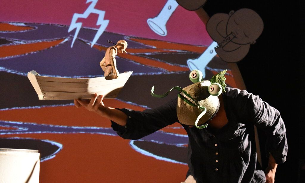 Szenenbild aus dem Figurentheater "Vom Fischer und seiner Frau".