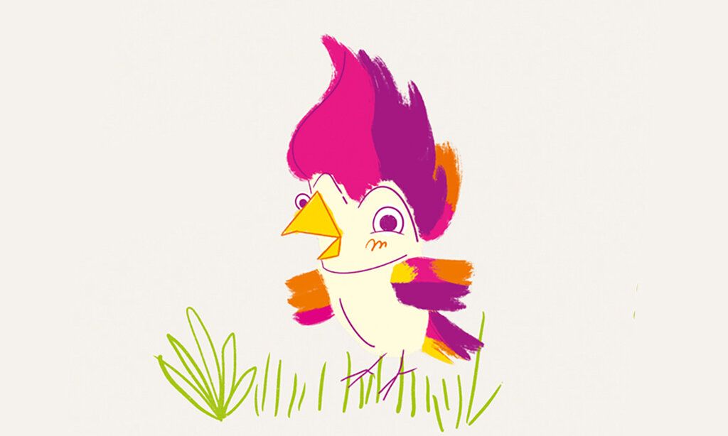 Illustration eines bunten Vogels