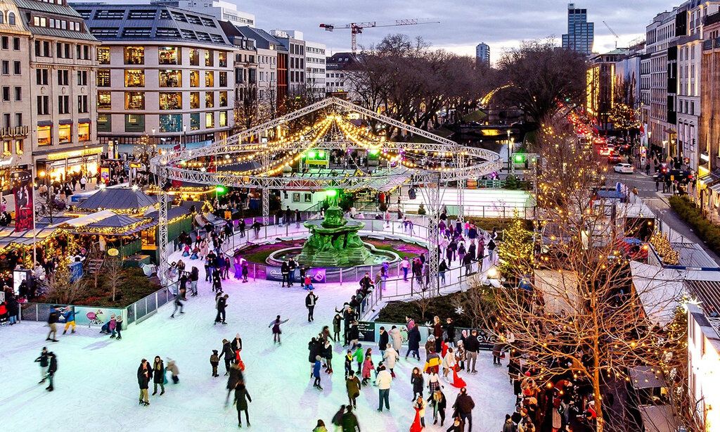 Kö on Ice, Eislaufbahn von oben