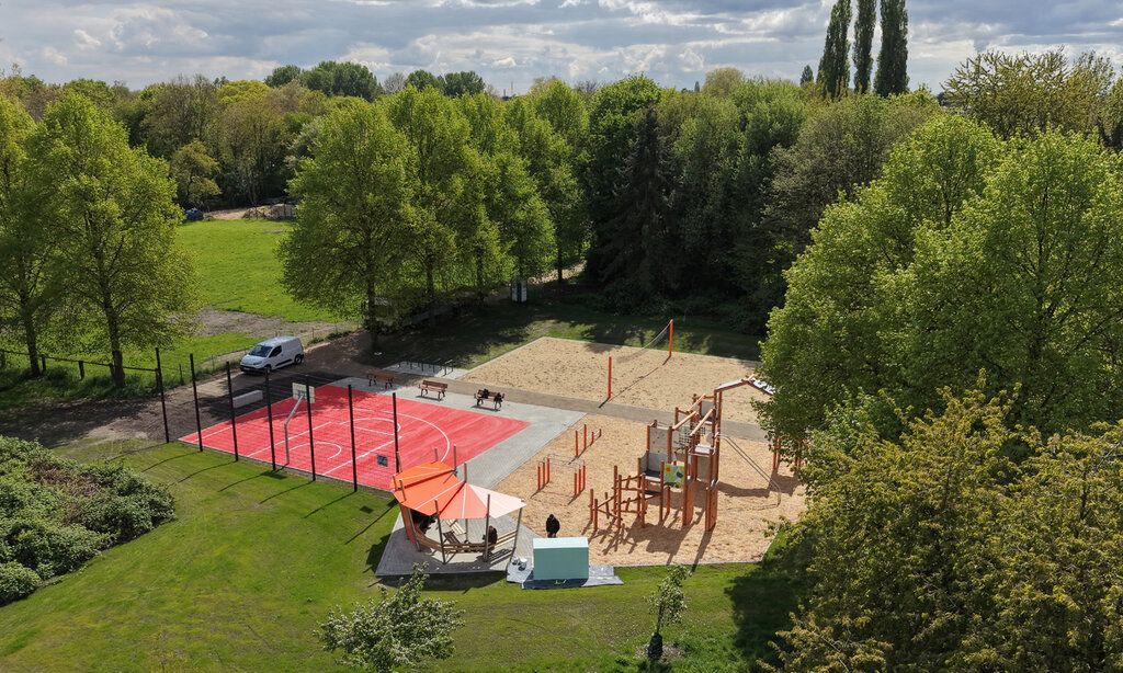 Multifunktionale Sportanlage Diepenstraßevon oben fotografiert
