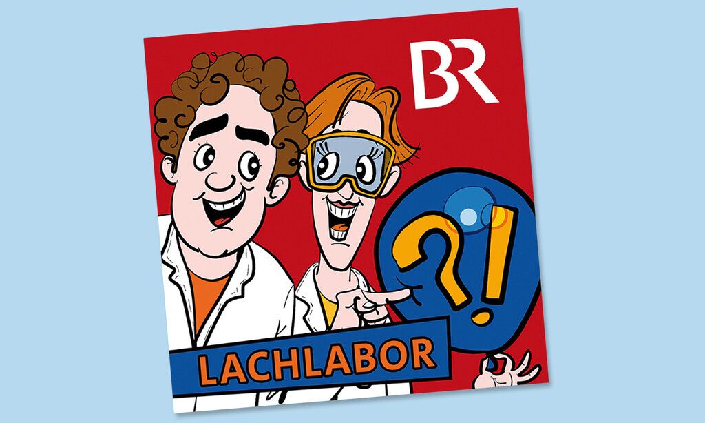 Eine Cartoonfigur hält einen Luftballon, auf dem ein Fragezeichen und ein Ausrufezeichen sind, in der Hand und lacht. Eine andere Figur piekst mit dem Finger in den Ballon.