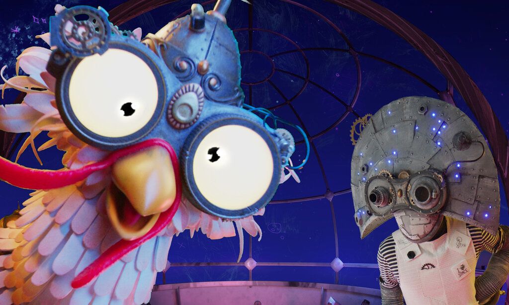 Kentucky, das Huhn vom Mond und der Roboterassistent J.O.S. in einem Raumschiff