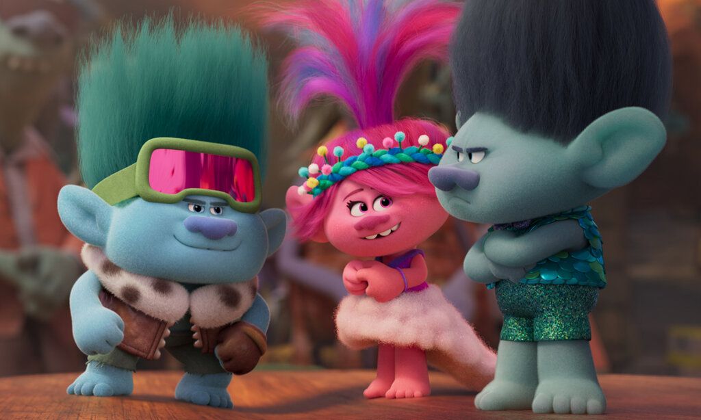 Animationsfilm, drei Trolls stehen beieinander