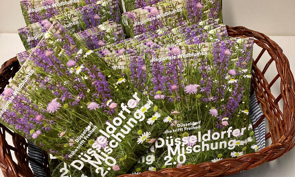 Samentütchen Düsseldorfer Mischung 2.0 in einem Korb