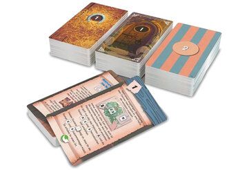 vier Kartenstapel mit Spielkarten von Unlock Kids