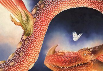  Illustration von Laura und Florian Fuchs aus Michael Ende, Der Lindwurm und der Schmetterling