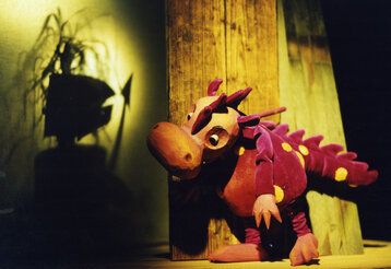 Das Seifenblasen Figurenthater aus Meerbusch mit "Der kleine Drache Wütebrecht".