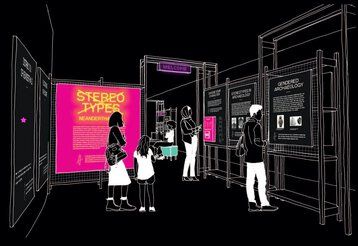 Skizze der Ausstellung Stereotypes Neanderthalerin