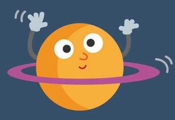 Vektorillustration eines Planeten, der Hula Hoop macht