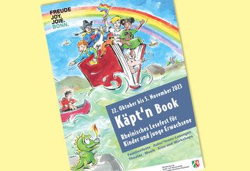 Titelseite des Flyers vom Rheinischen Lesefest Käptn Book