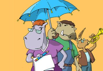 Gruppe von Bärbel Egon und Rainer aus dem Hanisauland