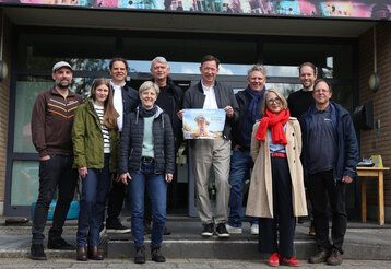 Stadtdirektor Hintzsche stellt gemeinsam mit weiteren Akteuren das Programm der Düsselferien vor, Foto: