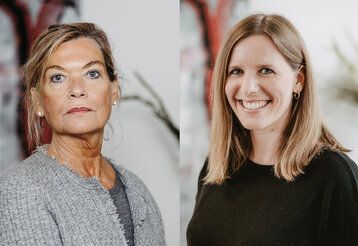 Porträts von Jutta Rechter Lisa Graf  vom KiND VaMV Düsseldorf e. V.