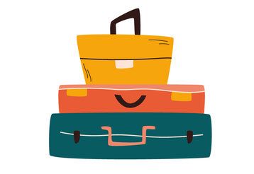 Vector-Illustration von drei gestapelten Koffern