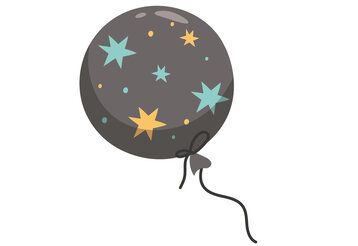 Illustration eines Luftballon mit Sternenmuster
