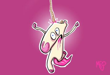 Illustration eines Einhorns, Kinderbild digital überarbeitet