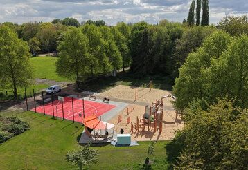 Multifunktionale Sportanlage Diepenstraßevon oben fotografiert