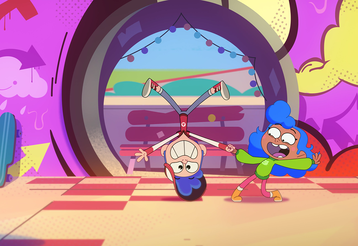 Szene aus Halbe Helden Sam und Mo kämpfen