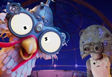 Kentucky, das Huhn vom Mond und der Roboterassistent J.O.S. in einem Raumschiff