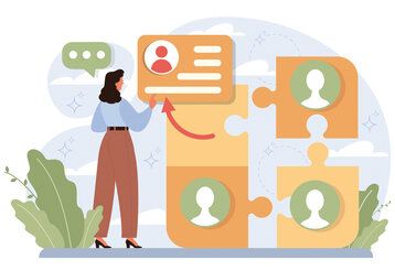 Vektor-Illustration, Frau und Business-Elemente